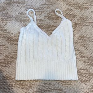 Cropped knitted tank top